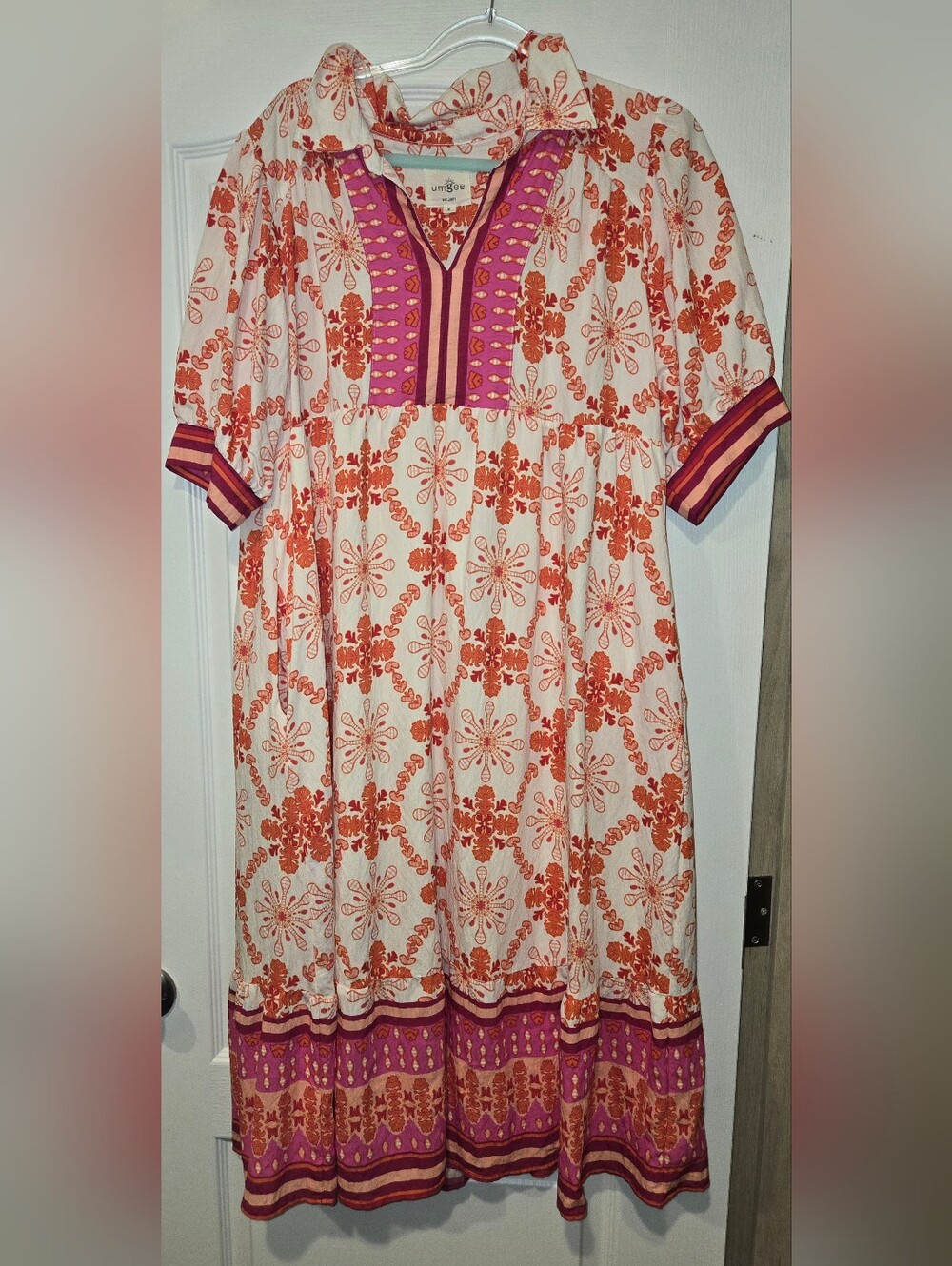 Womens Umgee Floral Midi Dress Size-XL